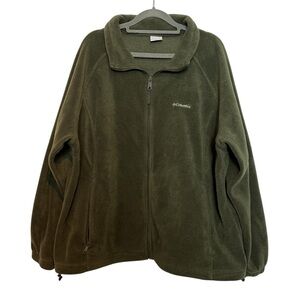Columbia Benton Springs Full Zip Fleece Jacket Women’s 3X Olive Green Cozy
